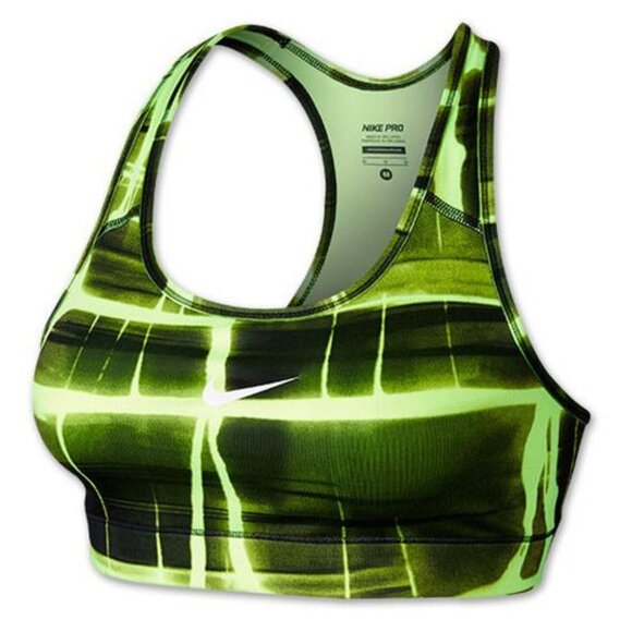 Nike Pro Dri-Fit Neon Yellow & Brown Sports Bra - Picture 1 of 4